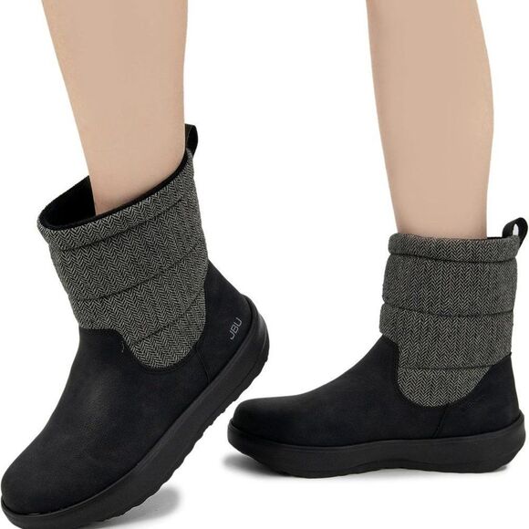 CWomens JBU by Jambu Cloudie Waterproof Herringbone Winter Boots Black Size 6 - Picture 1 of 10